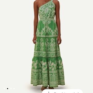 NWT FARM Rio Green One-Shoulder Maxi Dress